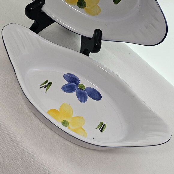 Maxam Italian Daisy Augratin Casserole Bowls 8.7" single portion Portugal set-2 - Picture 2 of 12